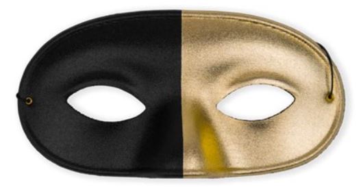 verkoop - attributen - Nieuwjaar - Oogmasker Domino Bicolore goud